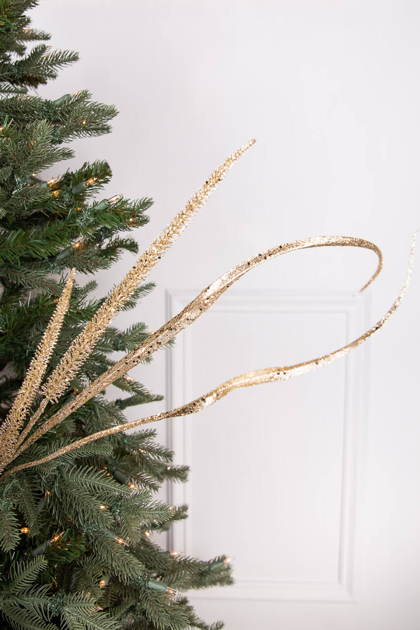 39” Glitter Sequin Grass Blossom Spray - Champagne