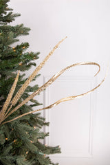 39” Glitter Sequin Grass Blossom Spray - Champagne