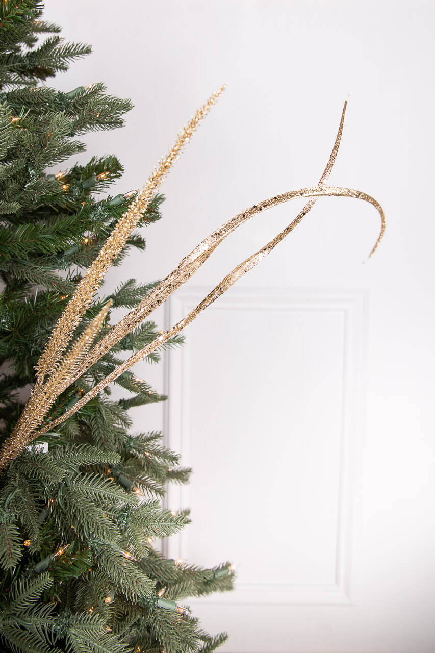 39” Glitter Sequin Grass Blossom Spray - Champagne