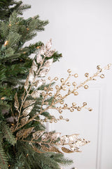 29” Glitter Smilax Berry Spray - Champagne