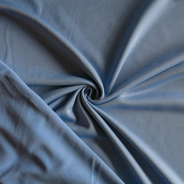Polartec Micro Velour Fleece Knit Fabric Chambray Blue