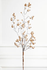 38” Champagne Gilded Frosted Crabapple Christmas Spray