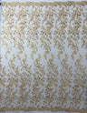 Butterfly Corded Lace Fabric - Butterfly Embroidery, Metallic Sequins, 54" Width (1 Yard)