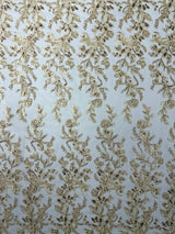Butterfly Corded Lace Fabric - Butterfly Embroidery, Metallic Sequins, 54" Width (1 Yard)