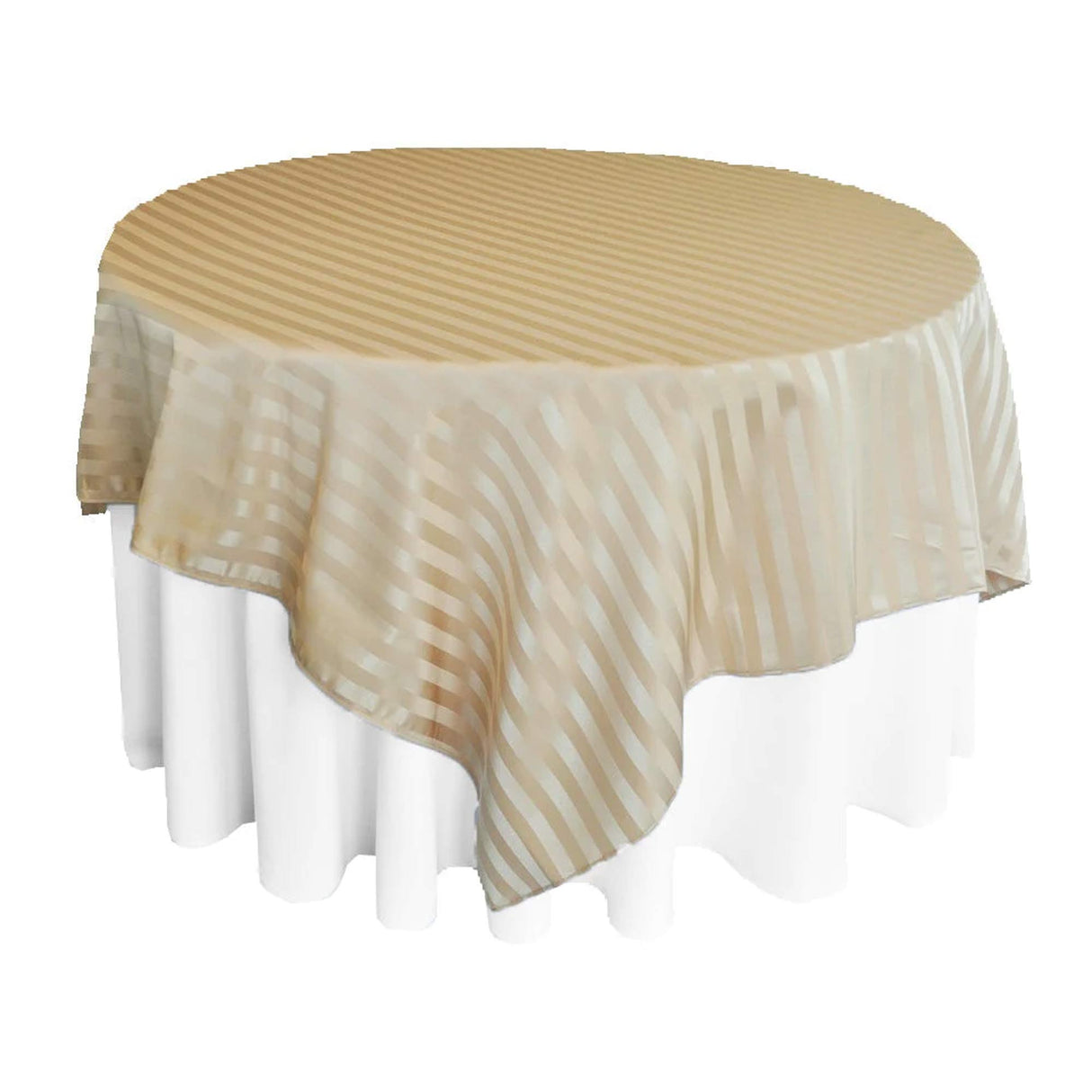 Square Striped Jacquard Table Overlay 240GSM Polyester