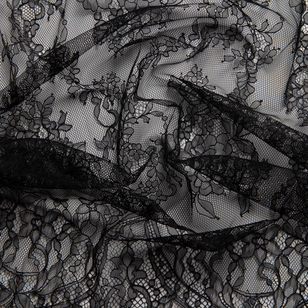 1 Yard Luxurious Chantilly Lace Fabric with Lavish Floral Pattern 54" Wide