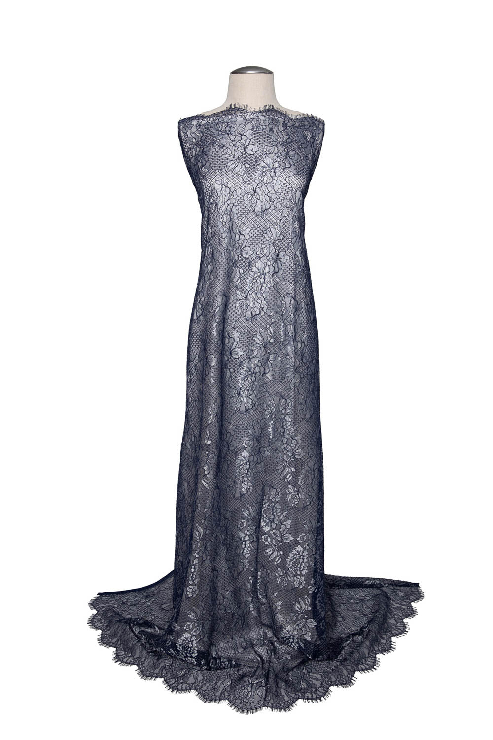 1 Yard Chantilly Lace Fabric Embroidered with Cord and Exquisite Floral Pattern, 56" Wide