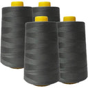 4 Pack of 6000 Yard Charcoal Spools Sewing Thread 24,000 Yards Total All Purpose