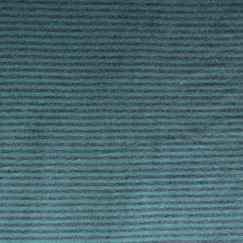 Bamboo Lycra Knit Fabric Charcoal and Green Micro Stripe