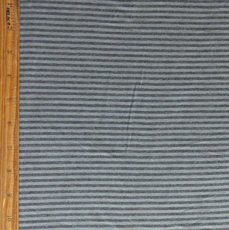 Bamboo Lycra Knit Fabric Charcoal and Grey Micro Stripe