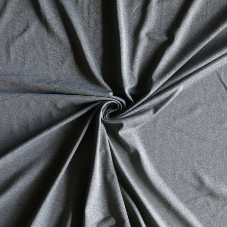 Athletic Poly Spandex Knit Fabric Charcoal Heather