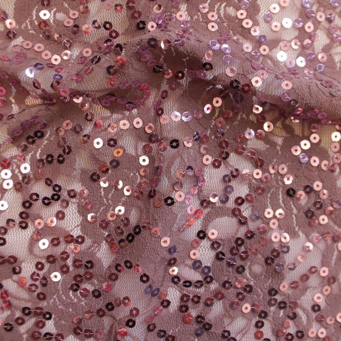 Stretch Lace Sequin Floral Fabric
