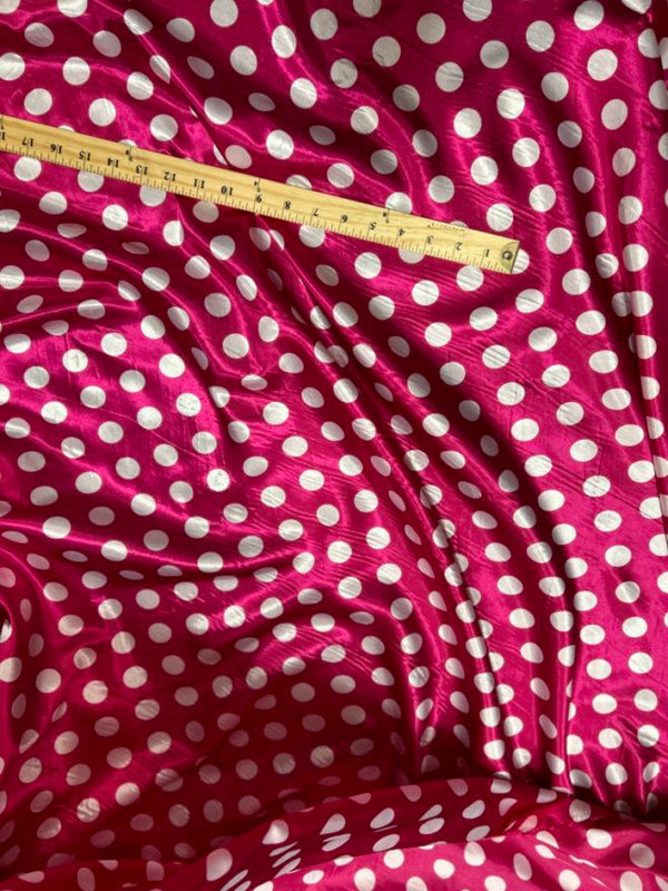1 Yard One-Inch Polka Dot Charmeuse Satin Fabric for Apparel & Crafts 58/60" Width