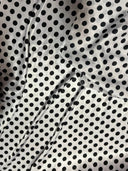1 yarda de tela satinada charmeuse con lunares de una pulgada para ropa y manualidades, ancho de 58/60 pulgadas