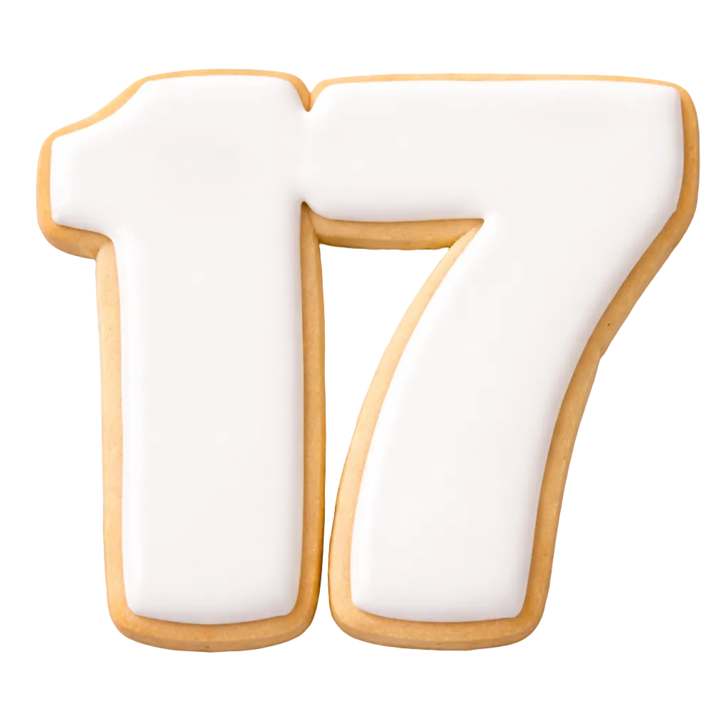 Number 17 Plastic Cookie Cutter