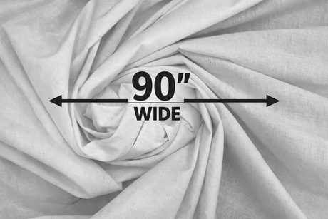 90 Inch Bleached White Cotton Muslin Fabric - Solid White, 90" Width (1 Yard)