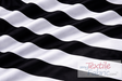 5.5" Stripe Satin Print Polyester Fabric - Black White 5.5" Stripe, 58/60" Width (1 Yard)