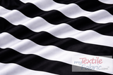 5.5" Stripe Satin Print Polyester Fabric - Black White 5.5" Stripe, 58/60" Width (1 Yard)