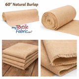Burlap 100 Percent Jute Fabric - Natural Solid, 60" Width (Yards)