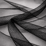 Italian Hard Net Polyester Fabric - Black And White Netting, 54" Width (1 Yard)