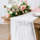 White Sheer Tulle Table Runner 30x120