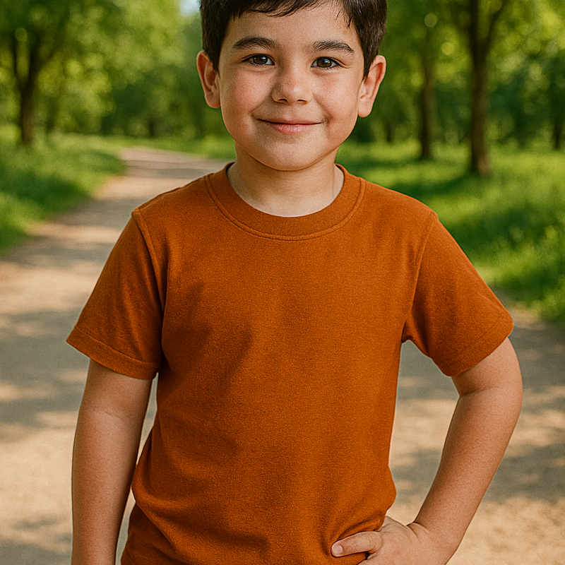 Gildan 5000B Youth Heavy Cotton Fabric - Texas Orange, Classic Fit, Short Sleeve (1 Shirt)