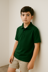 Gildan 8800B Youth Polo Fabric - Forest Green, Moisture-Wicking, Classic Fit (1 Piece)