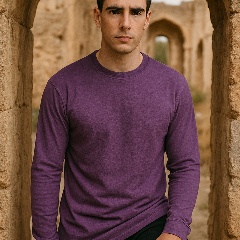 Gildan 5400 Long Sleeve Cotton Fabric - Team Purple, Classic Fit, Long Sleeve (1 Piece)
