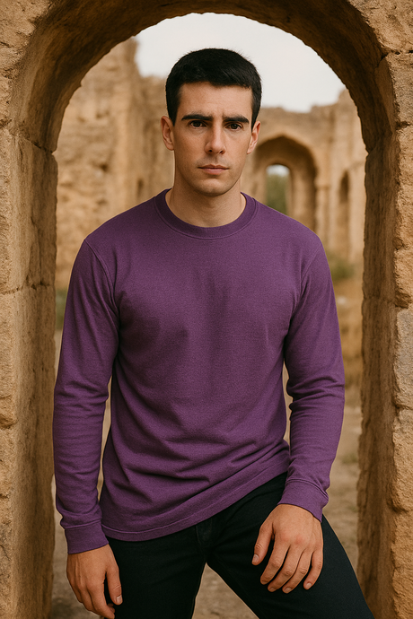 Gildan 5400 Long Sleeve Cotton Fabric - Team Purple, Classic Fit, Long Sleeve (1 Piece)