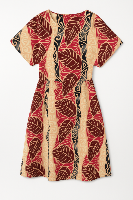 Polyester Glitter Fabric Monstera Tribal Print