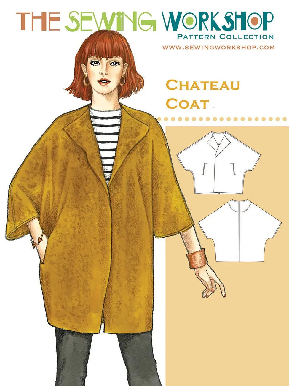 Coat Pattern Chateau Loose-Fitting Open-Front