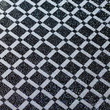 50s Check Polyester Spandex Fabric - Black and White Plaid, 58-60" Width, 240 GSM (1 Yard)