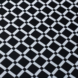 50s Check Polyester Spandex Fabric - Black and White Plaid, 58-60" Width, 240 GSM (1 Yard)