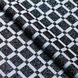 50s Check Polyester Spandex Fabric - Black and White Plaid, 58-60" Width, 240 GSM (1 Yard)