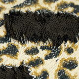 Cheetah Printed Flip Sequin Spandex Fabric - Cheetah Spots, Black Reverse, 55/56" Width (1 Yard)