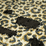 Cheetah Printed Flip Sequin Spandex Fabric - Cheetah Spots, Black Reverse, 55/56" Width (1 Yard)