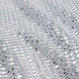 Chequered Knitted Lace Sequin Fabric - Silver, Aqua, Black, Red, Gold, 52/54" Width, 200 Gsm (1 Yard)