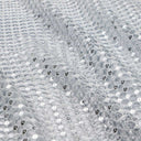 Chequered Knitted Lace Sequin Fabric - Silver, Aqua, Black, Red, Gold, 52/54" Width, 200 Gsm (1 Yard)