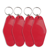 Retro Motel Keychain with Silver Ring - Cherry Red (4 per Set)