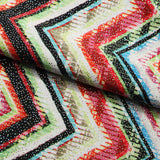 Chevron Pop Polyester Spandex Fabric - Multicolor Chevron Zigzag, 58/60" Width (1 Yard)
