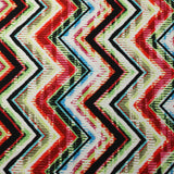 Chevron Pop Polyester Spandex Fabric - Multicolor Chevron Zigzag, 58/60" Width (1 Yard)