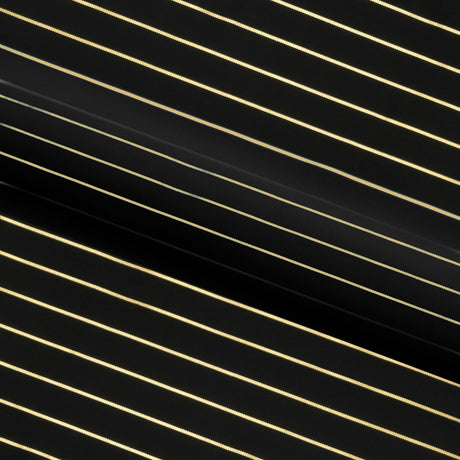 Foiled Line Spandex Fabric Black Silver