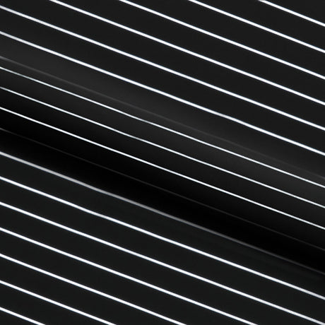 Foiled Line Spandex Fabric Black Silver