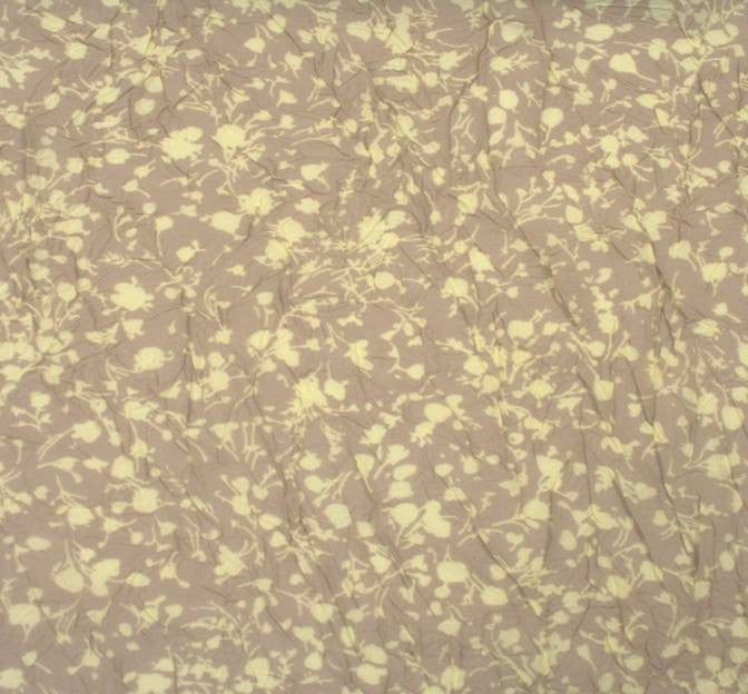 Chiffon Crinkle Print D#849-13132 100% Polyester Fabric - Taupe/Yellow, Crinkled Print, 53" Width (1 Yard)