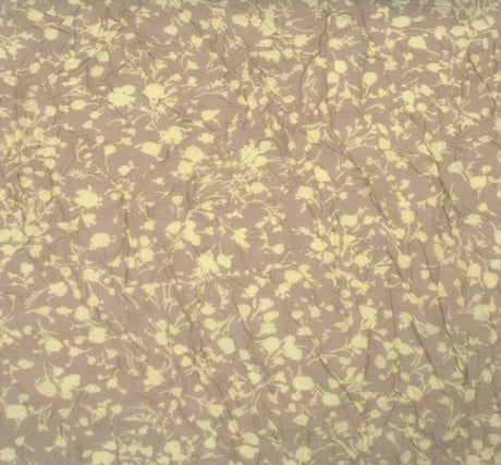 Chiffon Crinkle Print D#849-13132 100% Polyester Fabric - Taupe/Yellow, Crinkled Print, 53" Width (1 Yard)