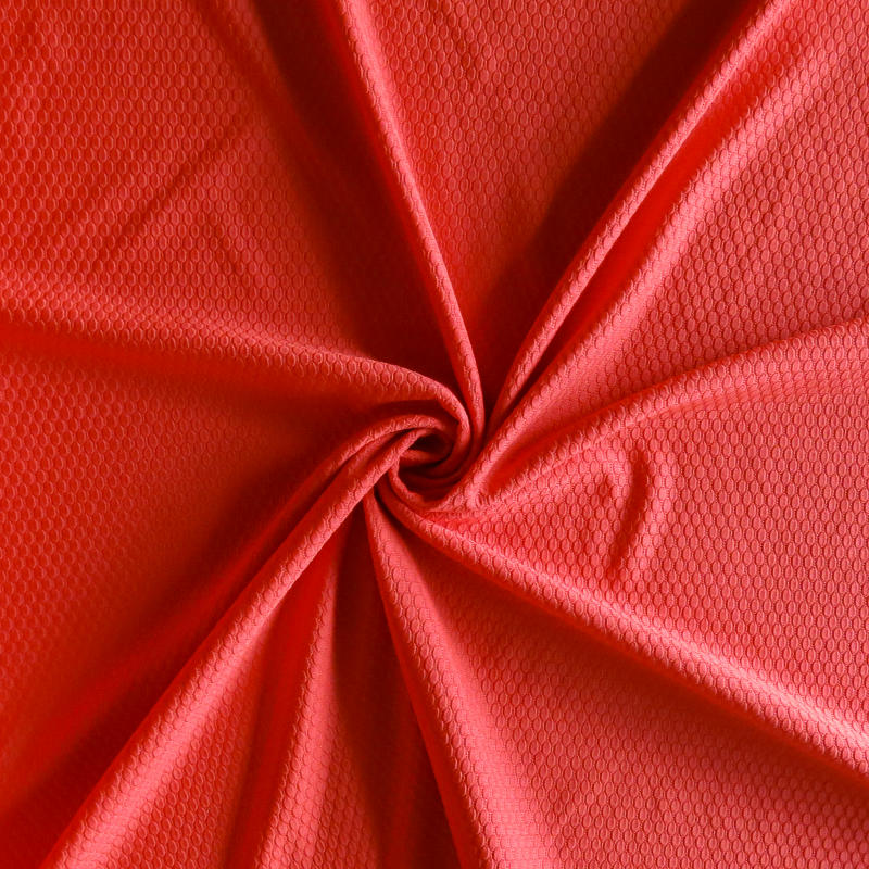 Athletic Mesh Dri-Fit Bubble Jacquard Poly Spandex Mesh Fabric in Chile Red