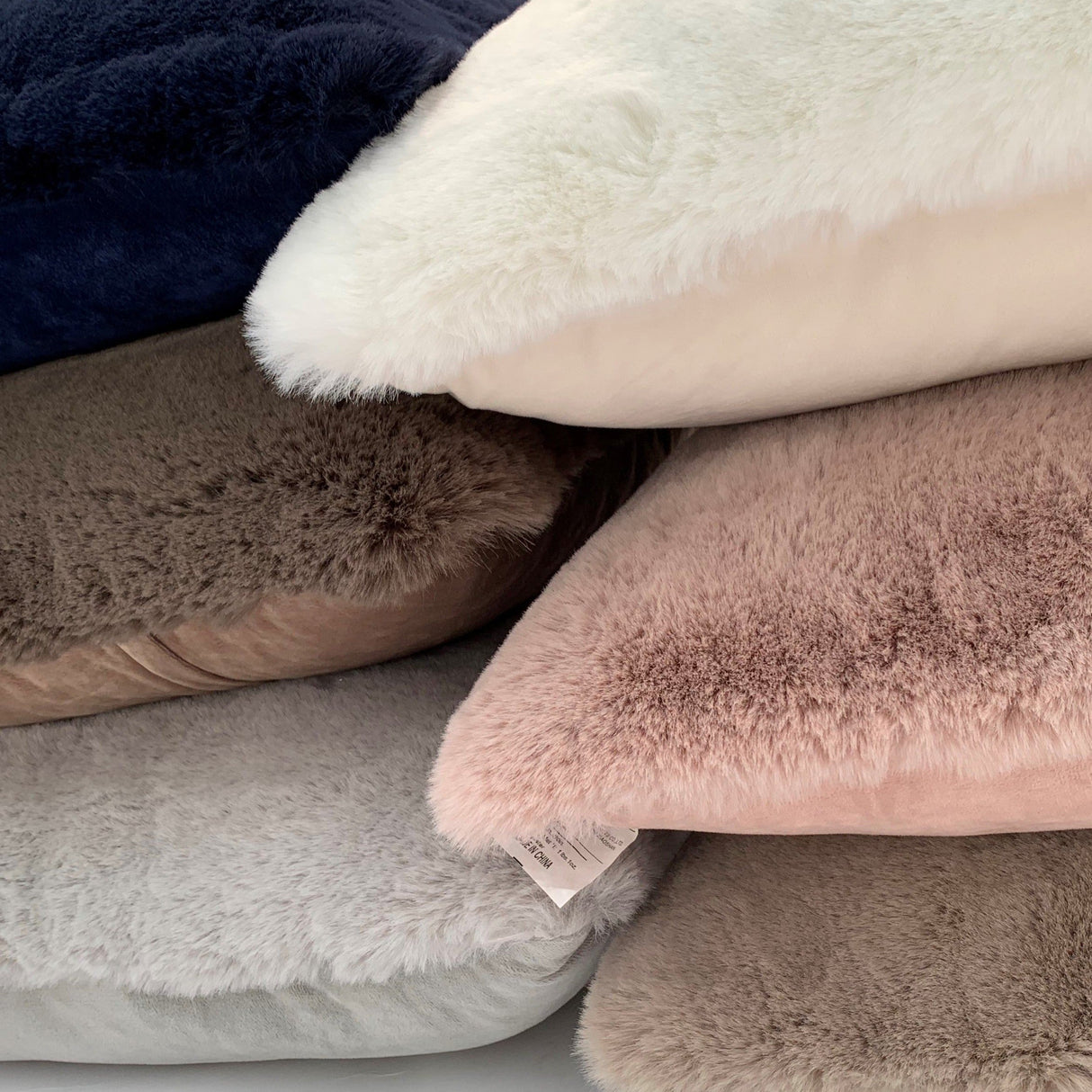 Soft Cozy Fuzzy Faux Fur Pillow - Faux Fur Fabric, Solid, 20" X 20", Black, Charcoal Gray, Offwhite, Silver, Mocha, Rose, Navy, Honey Gold, Teal Blue (1 Piece)