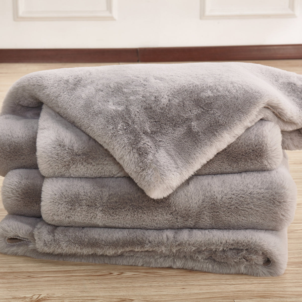 Soft Cozy Faux Fur Fabric - Silver, 50" X 60" (1 Piece)