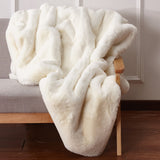 Soft Cozy Faux Fur Fabric - Offwhite, Chinchilla Rabbit Fur Look, 50" X 60" (1 Piece)