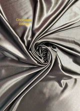 Crepe Satin Polyester Fabric - Chocolate Brown, 58" Width (1 Yard)